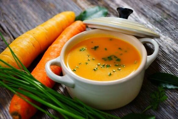 Potato and carrot soup puree on the menu for a gentle diet for gastritis