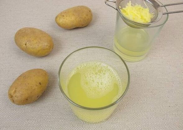 Potato juice on an empty stomach for high stomach acid